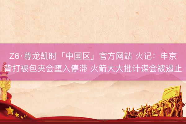 Z6·尊龙凯时「中国区」官方网站 火记：申京背打被包夹会堕入停滞 火箭大大批计谋会被遏止