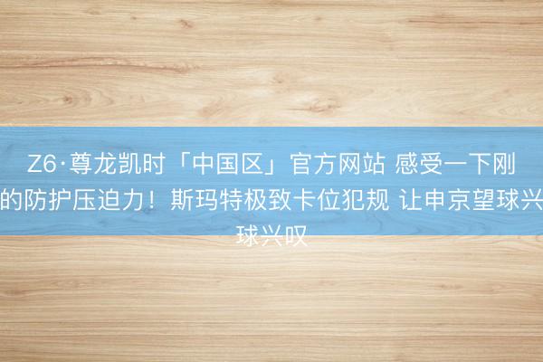 Z6·尊龙凯时「中国区」官方网站 感受一下刚哥的防护压迫力！斯玛特极致卡位犯规 让申京望球兴叹