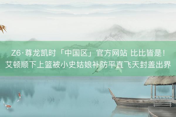 Z6·尊龙凯时「中国区」官方网站 比比皆是！艾顿顺下上篮被小史姑娘补防平直飞天封盖出界