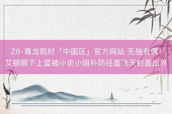 Z6·尊龙凯时「中国区」官方网站 无独有偶！艾顿顺下上篮被小史小姐补防径直飞天封盖出界