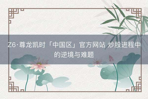 Z6·尊龙凯时「中国区」官方网站 炒股进程中的逆境与难题
