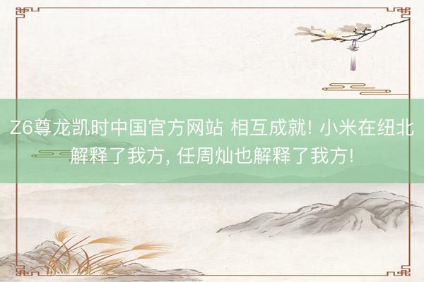 Z6尊龙凯时中国官方网站 相互成就! 小米在纽北解释了我方， 任周灿也解释了我方!