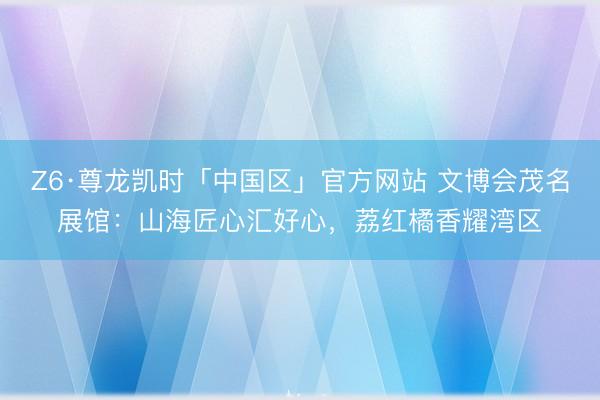 Z6·尊龙凯时「中国区」官方网站 文博会茂名展馆：山海匠心汇好心，荔红橘香耀湾区