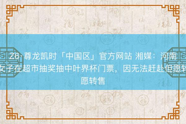 Z6·尊龙凯时「中国区」官方网站 湘媒：河南一女子在超市抽奖