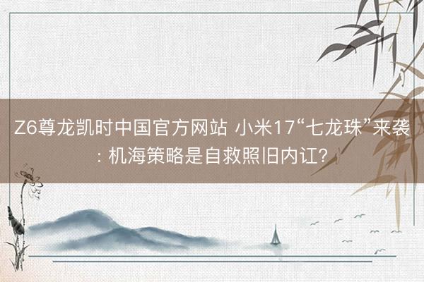 Z6尊龙凯时中国官方网站 小米17“七龙珠”来袭: 机海策略是自救照旧内讧?