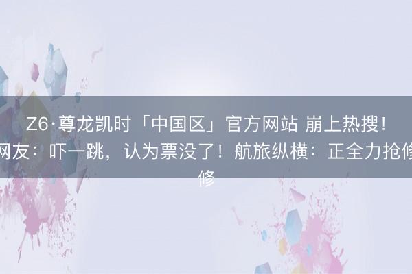 Z6·尊龙凯时「中国区」官方网站 崩上热搜！网友：吓一跳，认为票没了！航旅纵横：正全力抢修